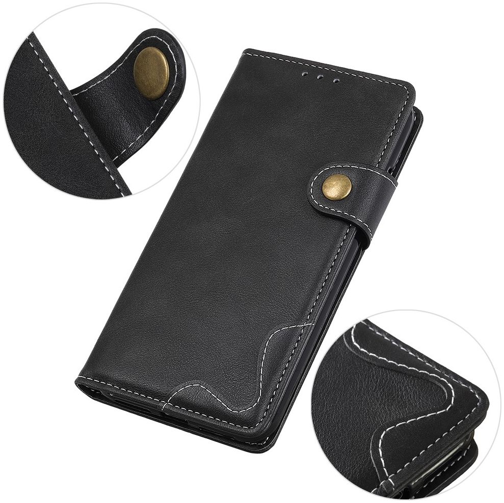Xiaomi Mi 11 Hoesje Portemonnee met Drukknoop Sluiting Zwart afbeelding 8