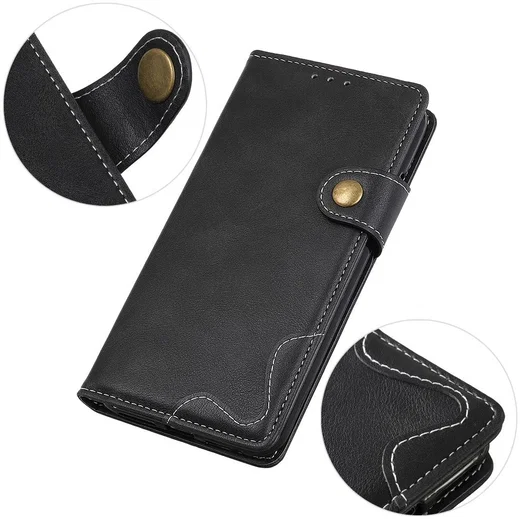 Xiaomi Mi 11 Hoesje Portemonnee met Drukknoop Sluiting Zwart afbeelding 8