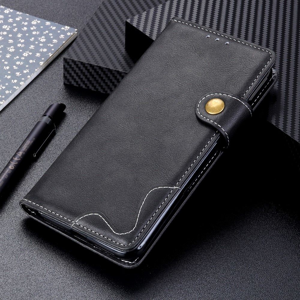 Xiaomi Mi 11 Hoesje Portemonnee met Drukknoop Sluiting Zwart afbeelding 4