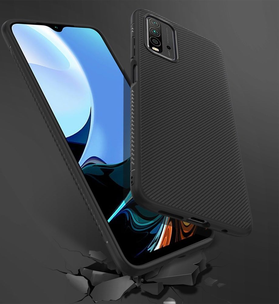 Xiaomi Redmi 9T Hoesje Twill Slim Textuur Back Cover Zwart afbeelding 5
