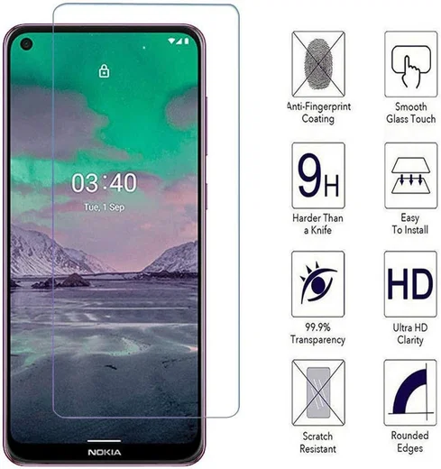Nokia 5.4 Screen Protector 0.3mm Arc Edge Tempered Glass afbeelding 4