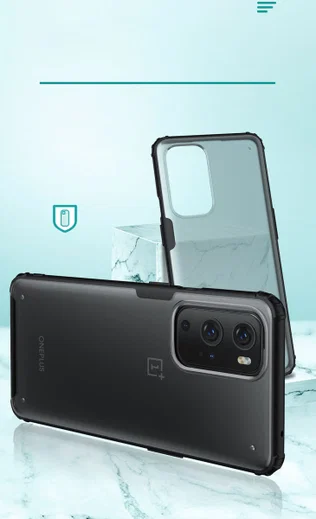 OnePlus 9 Pro Hoesje TPU Hybride Back Cover Mat Transparant/Groen afbeelding 3