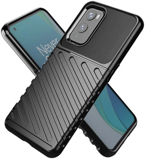 OnePlus 9 Hoesje Twill Thunder Texture Back Cover Blauw afbeelding 2
