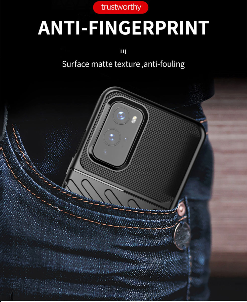 OnePlus 9 Hoesje Twill Thunder Texture Back Cover Blauw afbeelding 10
