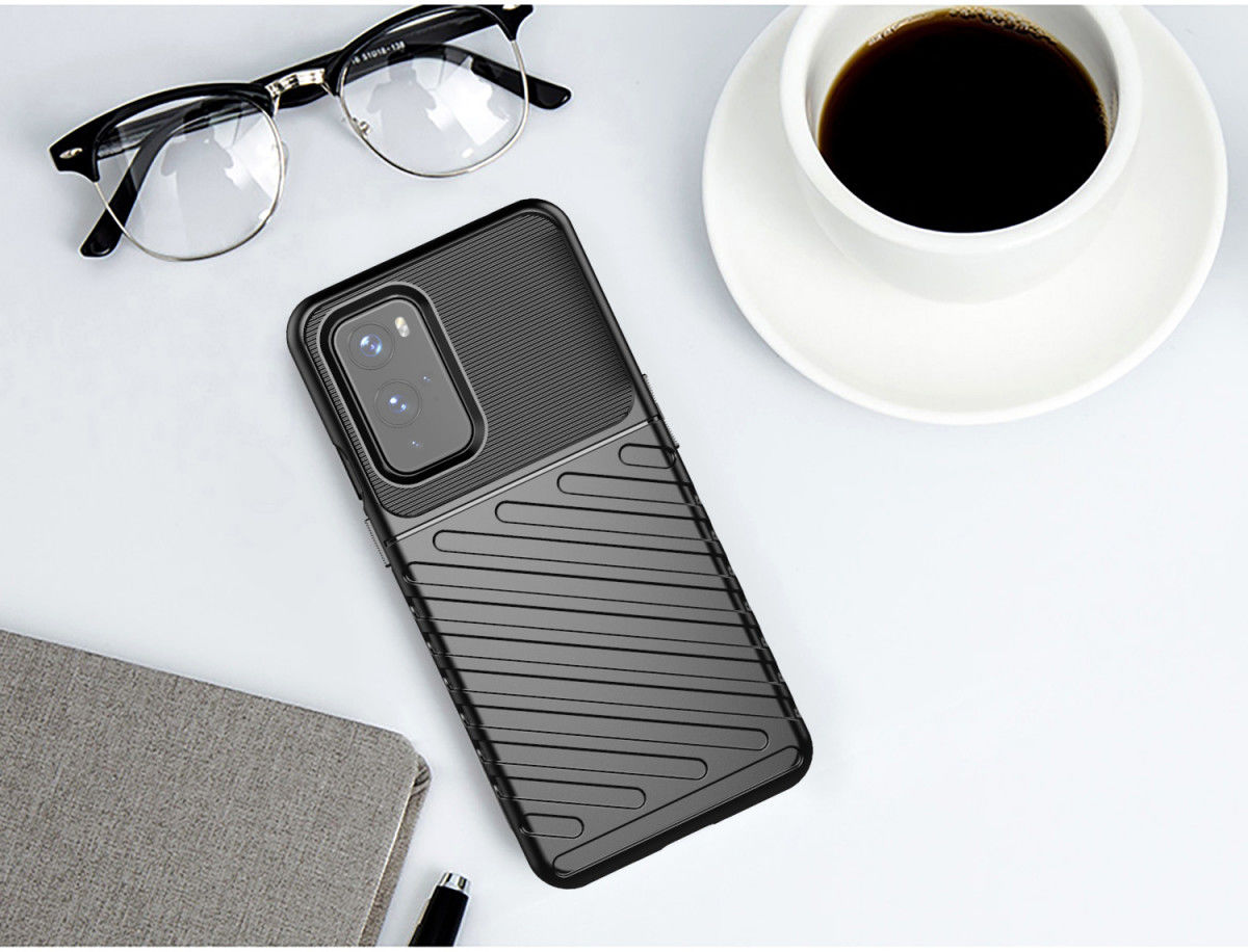 OnePlus 9 Hoesje Twill Thunder Texture Back Cover Blauw afbeelding 12