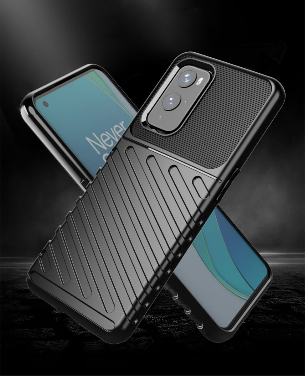 OnePlus 9 Hoesje Twill Thunder Texture Back Cover Blauw afbeelding 3