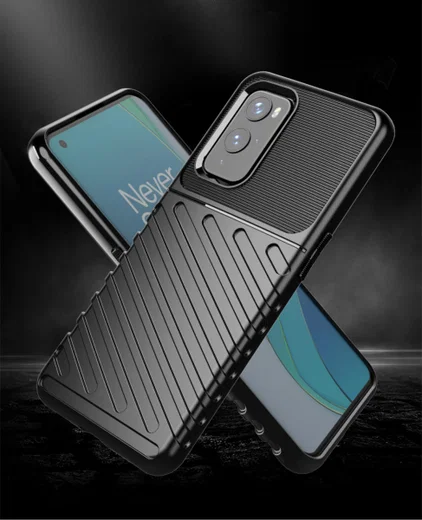 OnePlus 9 Hoesje Twill Thunder Texture Back Cover Blauw afbeelding 3