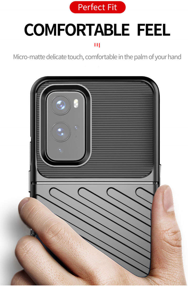 OnePlus 9 Hoesje Twill Thunder Texture Back Cover Blauw afbeelding 4