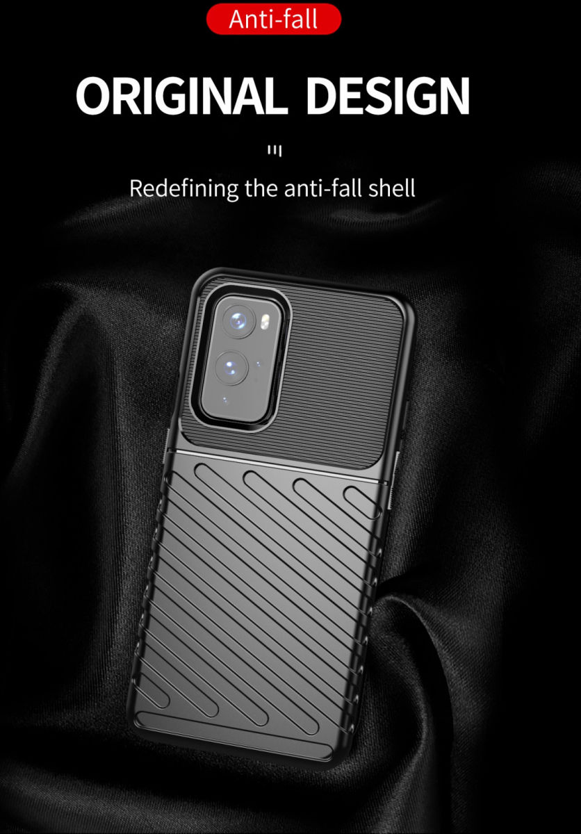 OnePlus 9 Hoesje Twill Thunder Texture Back Cover Blauw afbeelding 5