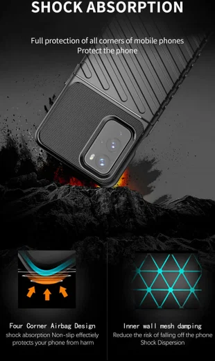 OnePlus 9 Hoesje Twill Thunder Texture Back Cover Blauw afbeelding 6