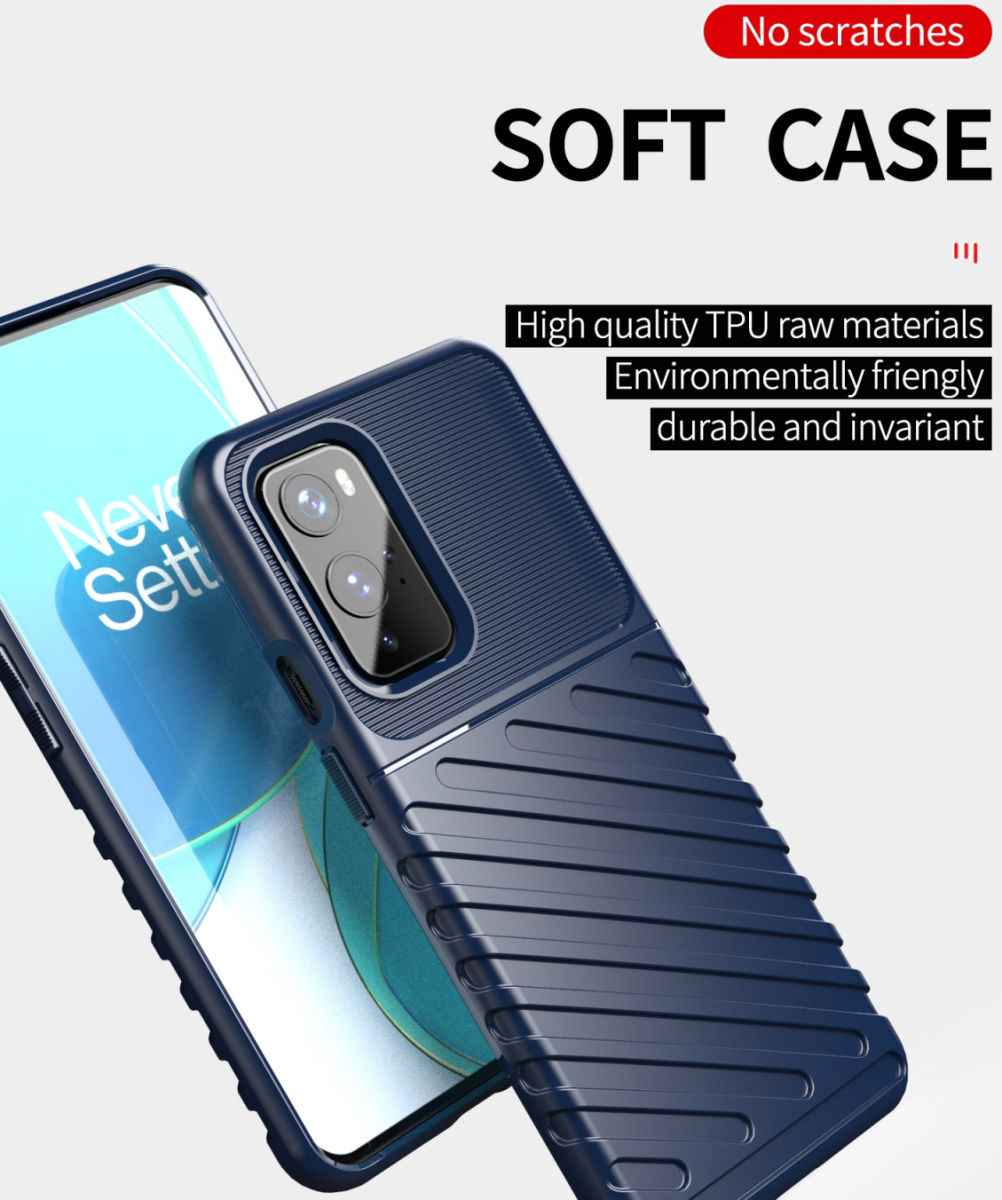 OnePlus 9 Hoesje Twill Thunder Texture Back Cover Blauw afbeelding 8