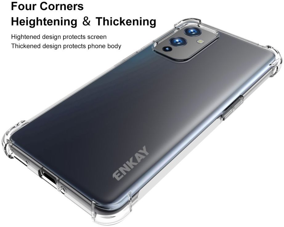 ENKAY OnePlus 9 Hoesje Schokbestendig TPU Back Cover Transparant afbeelding 2