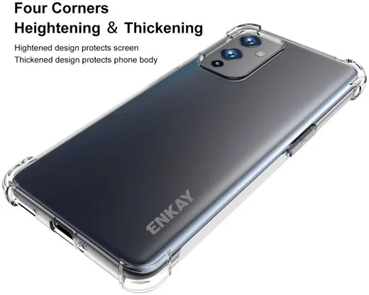 ENKAY OnePlus 9 Hoesje Schokbestendig TPU Back Cover Transparant afbeelding 2