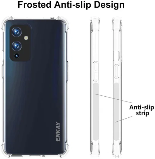 ENKAY OnePlus 9 Hoesje Schokbestendig TPU Back Cover Transparant afbeelding 5