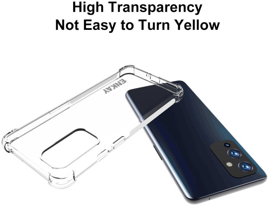 ENKAY OnePlus 9 Hoesje Schokbestendig TPU Back Cover Transparant afbeelding 6