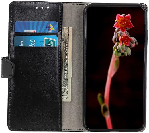 OnePlus 9 Hoesje Wallet Book Case Kunstleer Zwart afbeelding 1