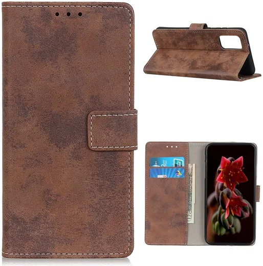 OnePlus 9 Hoesje Vintage Portemonnee Book Case Bruin afbeelding 8