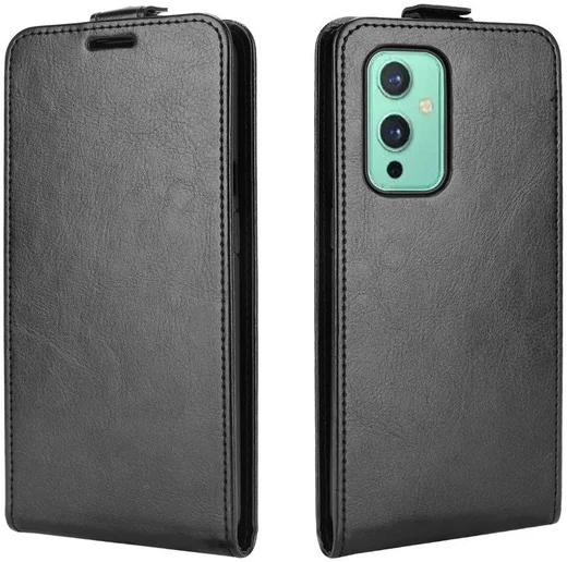 OnePlus 9 Hoesje Verticale Flip Wallet Case Kunstleer Zwart afbeelding 4