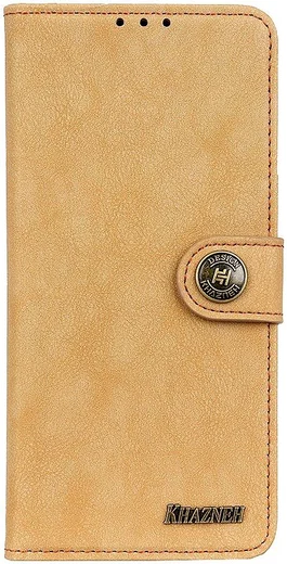 KHAZNEH Nokia 5.4 Hoesje Retro Wallet Book Case met Stand Geel afbeelding 2