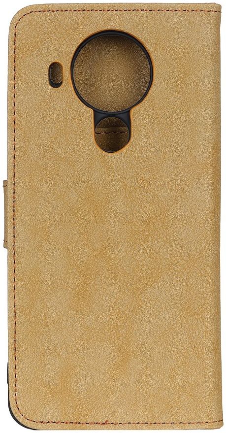 KHAZNEH Nokia 5.4 Hoesje Retro Wallet Book Case met Stand Geel afbeelding 6