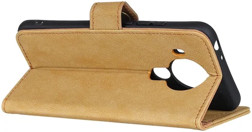 KHAZNEH Nokia 5.4 Hoesje Retro Wallet Book Case met Stand Geel afbeelding 7