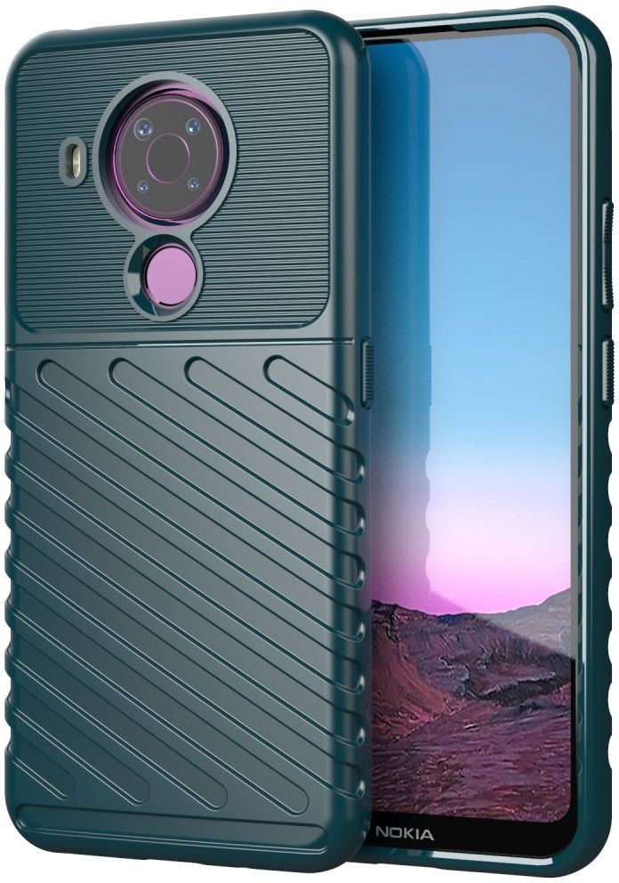 Nokia 5.4 Hoesje Thunder Series Back Cover TPU Groen afbeelding 1