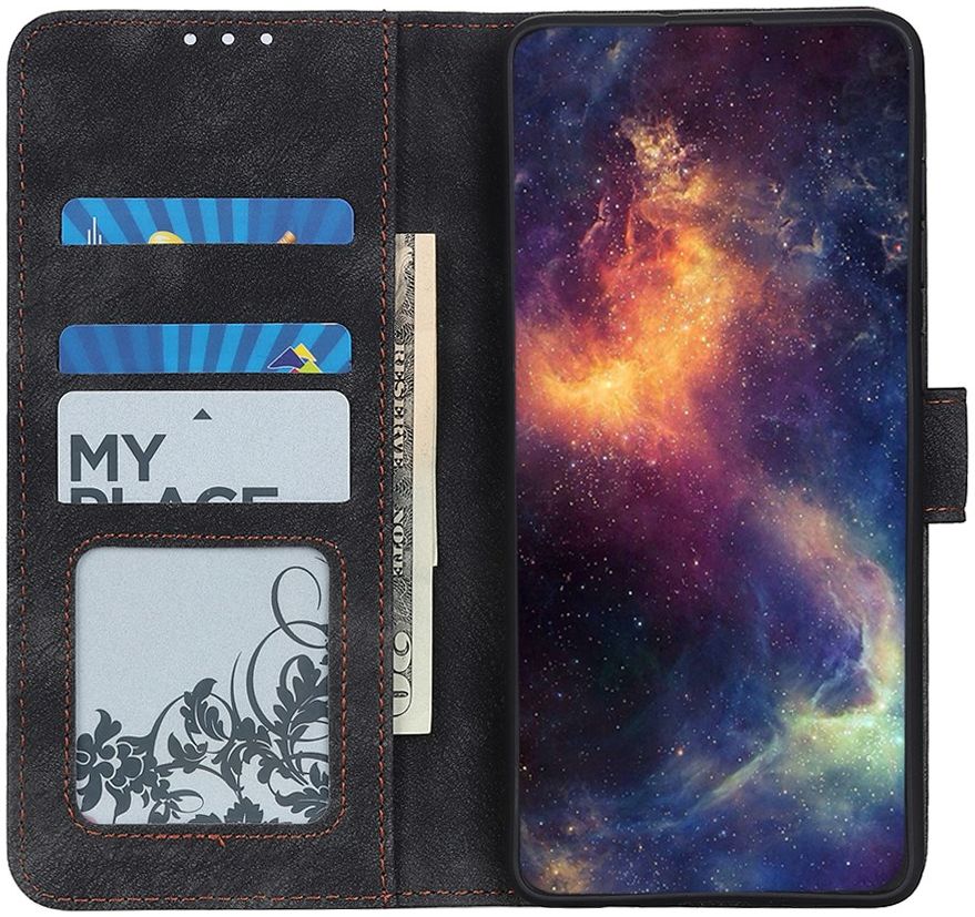 Nokia 5.4 Portemonnee Hoesje met Standaard Kunstleer Zwart afbeelding 1