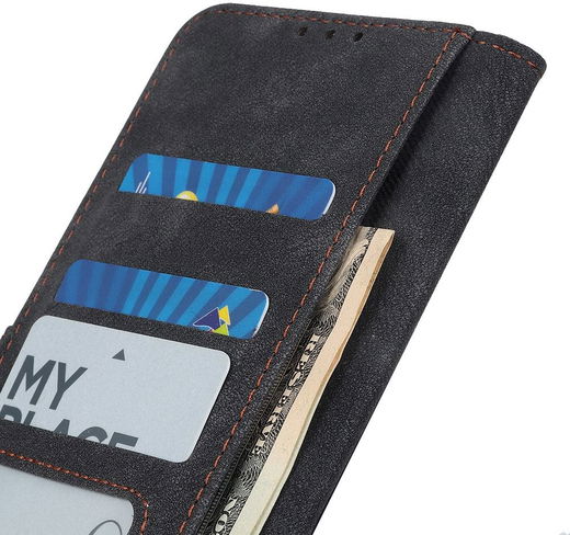 Nokia 5.4 Portemonnee Hoesje met Standaard Kunstleer Zwart afbeelding 4