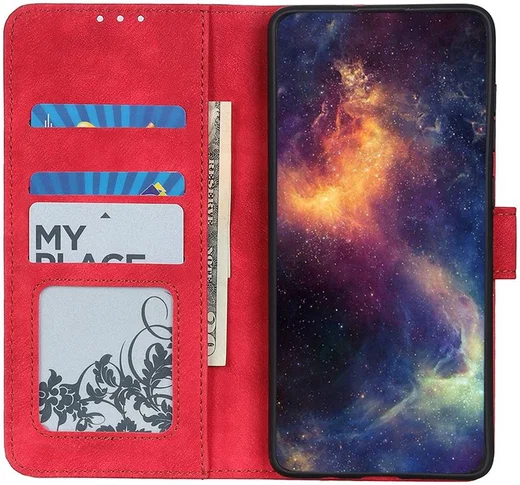 Nokia 5.4 Portemonnee Hoesje met Standaard Kunstleer Rood afbeelding 1