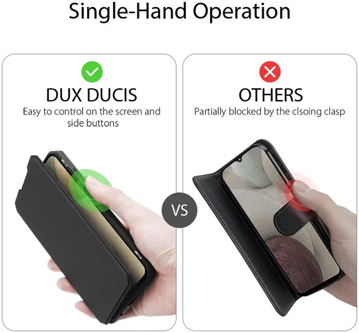 Dux Ducis Skin X Series Samsung Galaxy A12 Hoesje Book Case Zwart afbeelding 5