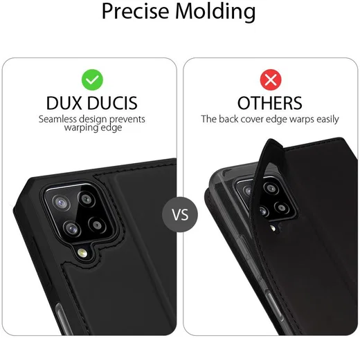 Dux Ducis Skin X Series Samsung Galaxy A12 Hoesje Book Case Zwart afbeelding 6