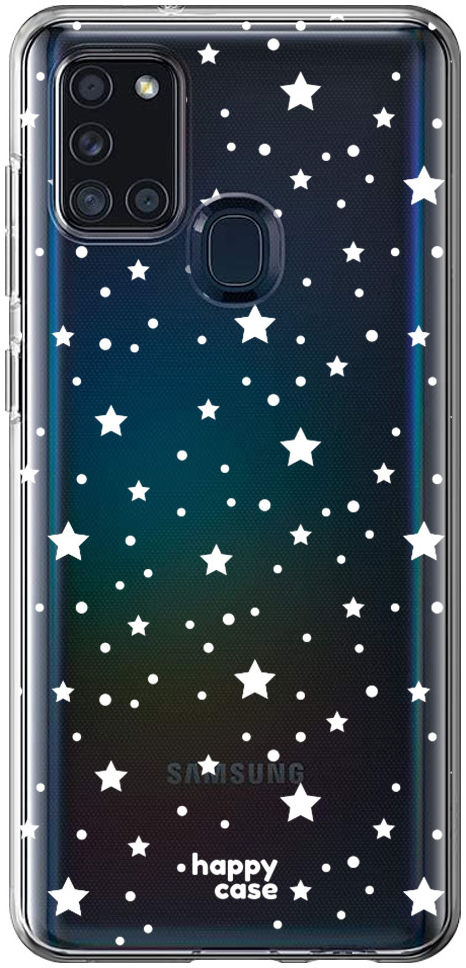 HappyCase Samsung Galaxy A21S Flexibel TPU Hoesje Sterretjes Print afbeelding 1