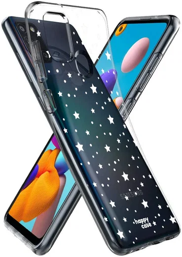 HappyCase Samsung Galaxy A21S Flexibel TPU Hoesje Sterretjes Print afbeelding 2