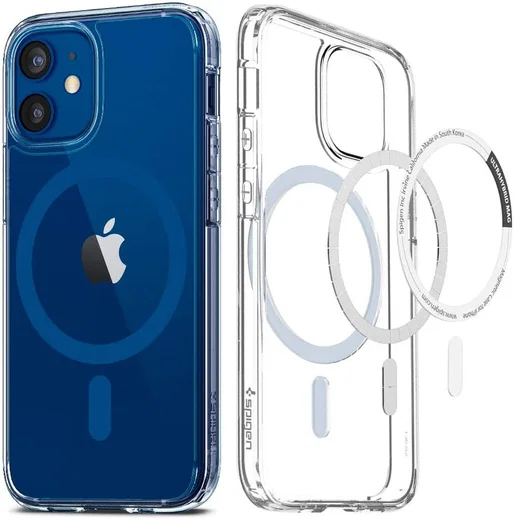 Spigen Ultra Hybrid iPhone 12/12 Pro Hoesje MagSafe Transparant/Blauw afbeelding 1