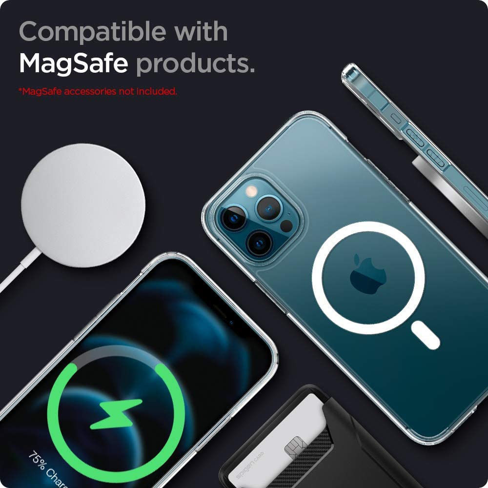 Spigen Ultra Hybrid iPhone 12/12 Pro Hoesje MagSafe Transparant/Blauw afbeelding 6