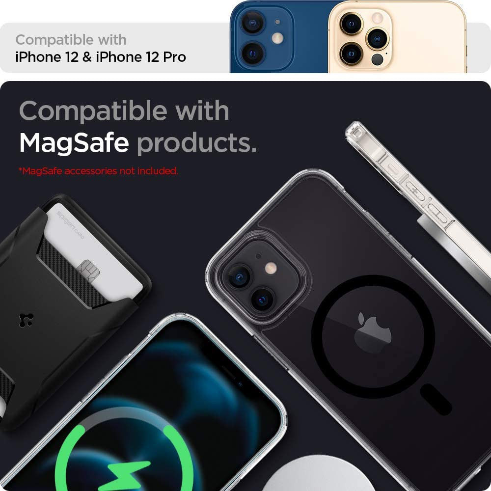 Spigen Ultra Hybrid iPhone 12/12 Pro Hoesje MagSafe Transparant/Zwart afbeelding 7