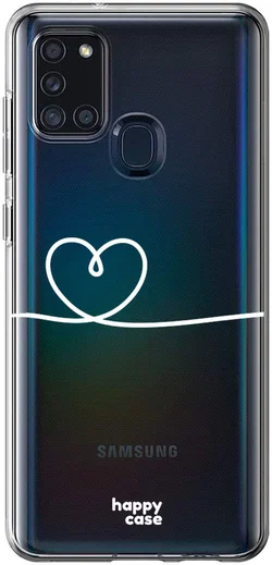 HappyCase Samsung Galaxy A21S Flexibel TPU Hoesje Hartje Print afbeelding 1