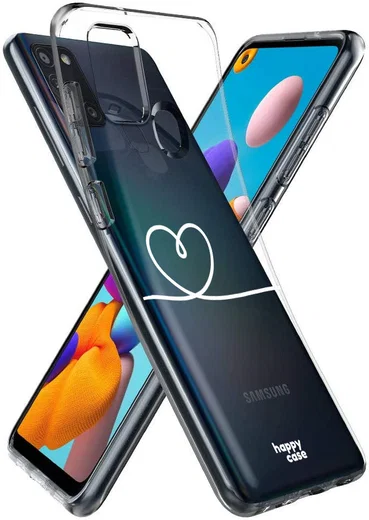 HappyCase Samsung Galaxy A21S Flexibel TPU Hoesje Hartje Print afbeelding 2