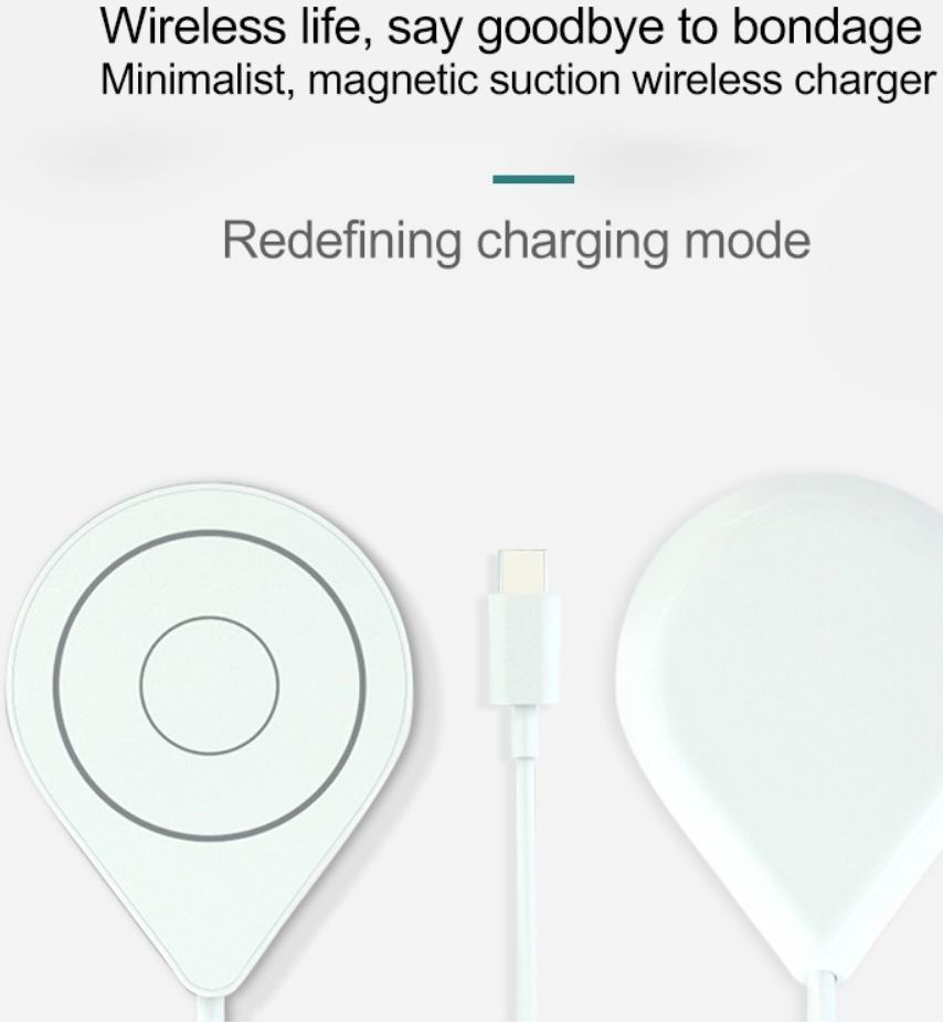 T15 Compacte Magnetisch Draadloze Oplader 15W voor Apple MagSafe Wit afbeelding 3
