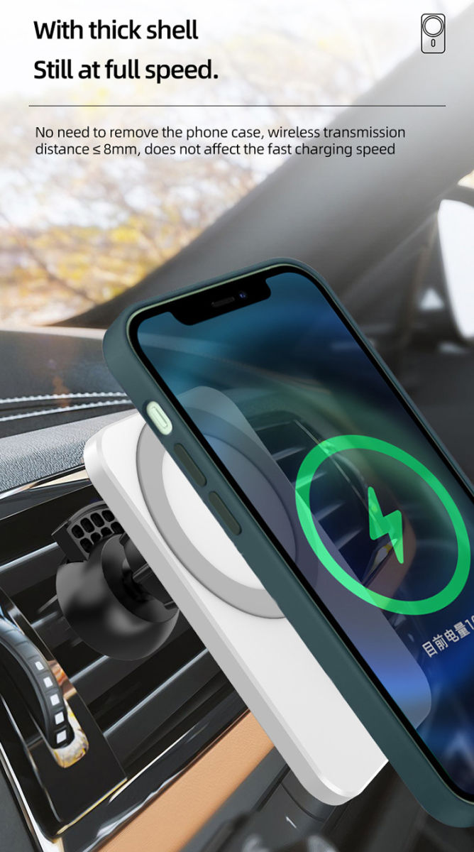 Telefoonhouder Ventilatierooster / Dashboard voor MagSafe 15W Groen afbeelding 10