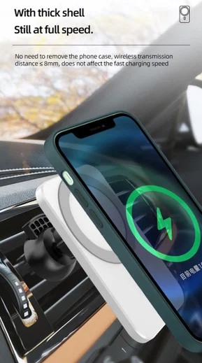 Telefoonhouder Ventilatierooster / Dashboard voor MagSafe 15W Groen afbeelding 10