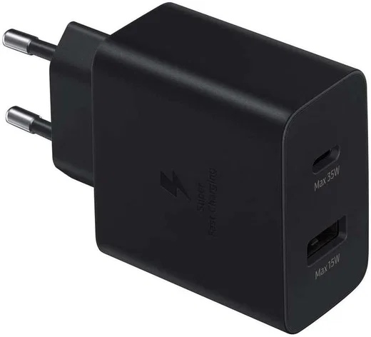 Originele Samsung 35W Power Adapter Duo USB-C / USB-A Snellader Zwart afbeelding 1
