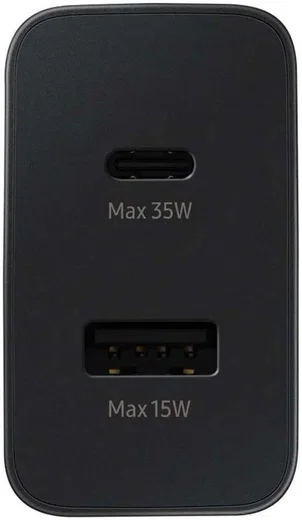 Originele Samsung 35W Power Adapter Duo USB-C / USB-A Snellader Zwart afbeelding 2