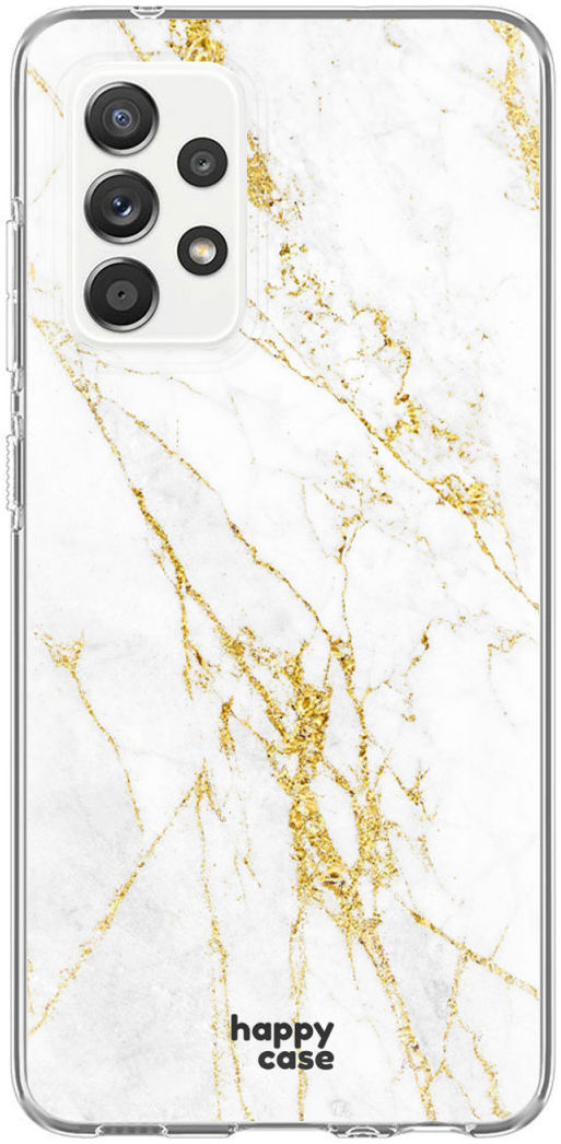 HappyCase Samsung Galaxy A52 / A52S Hoesje Flexibel TPU Wit Marmer afbeelding 8