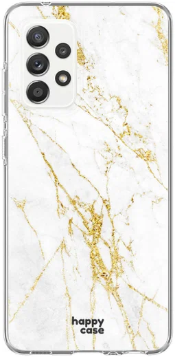HappyCase Samsung Galaxy A52 / A52S Hoesje Flexibel TPU Wit Marmer afbeelding 8