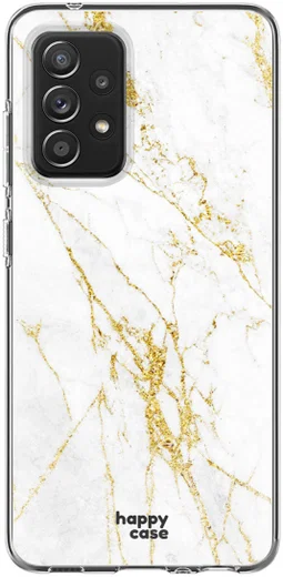 HappyCase Samsung Galaxy A52 / A52S Hoesje Flexibel TPU Wit Marmer afbeelding 11