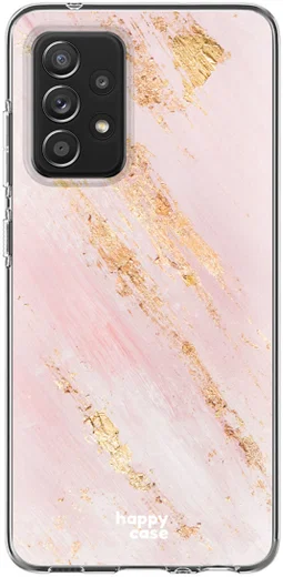 HappyCase Samsung Galaxy A52 / A52S Hoesje Flexibel TPU Pink Marmer afbeelding 10