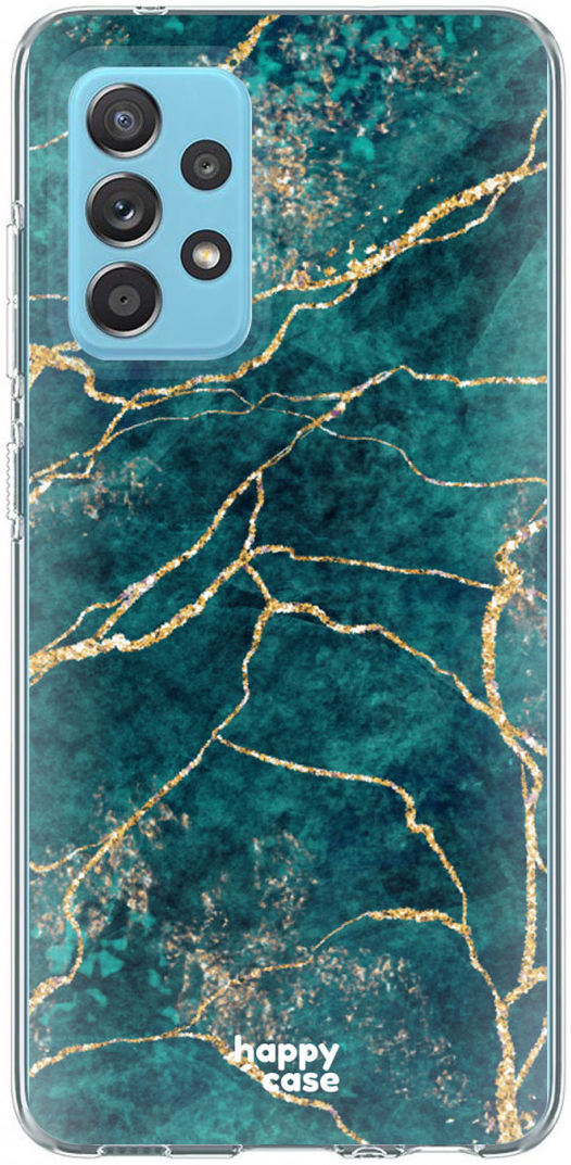 HappyCase Samsung Galaxy A72 Hoesje Flexibel TPU Aqua Marmer Print afbeelding 5
