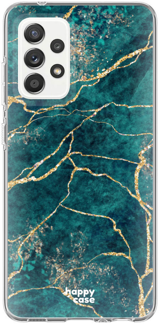 HappyCase Samsung Galaxy A72 Hoesje Flexibel TPU Aqua Marmer Print afbeelding 7