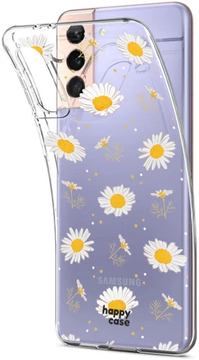 HappyCase Samsung Galaxy S21 Hoesje Flexibel TPU Bloemen Print afbeelding 6
